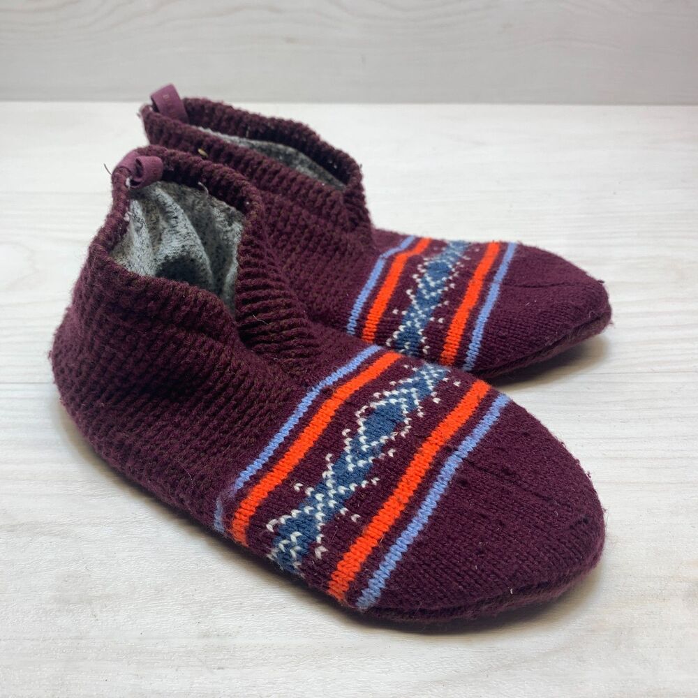 Bombas Gripper Slipper‎ Socks Women's Size Medium Burgundy Wine Travel Cozy